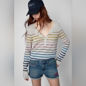 Zadig & Voltaire Hila Lurex Metallic Sweater